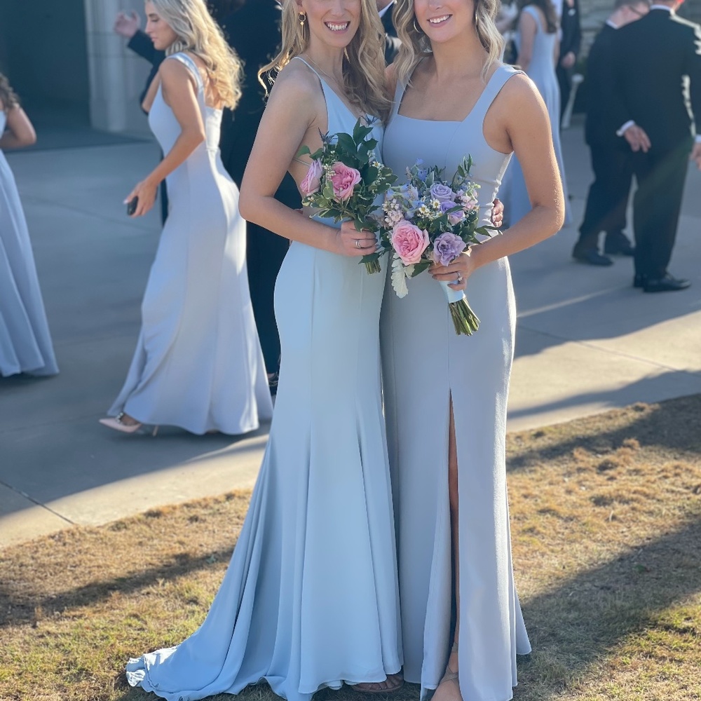 Show Me Your MUMU Paris GownSteel Blue Stretch M